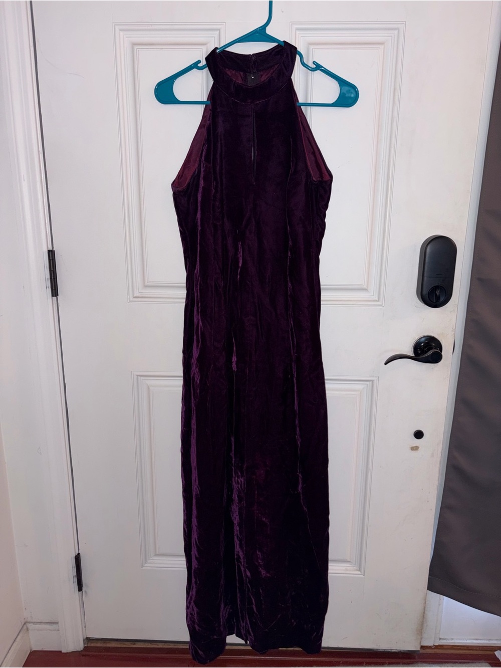 Jordan Velvet Halter Maxi Dress in Plum